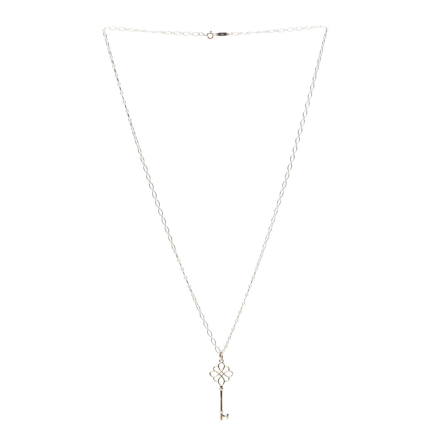 18K Rose Gold Knot Key Pendant Necklace