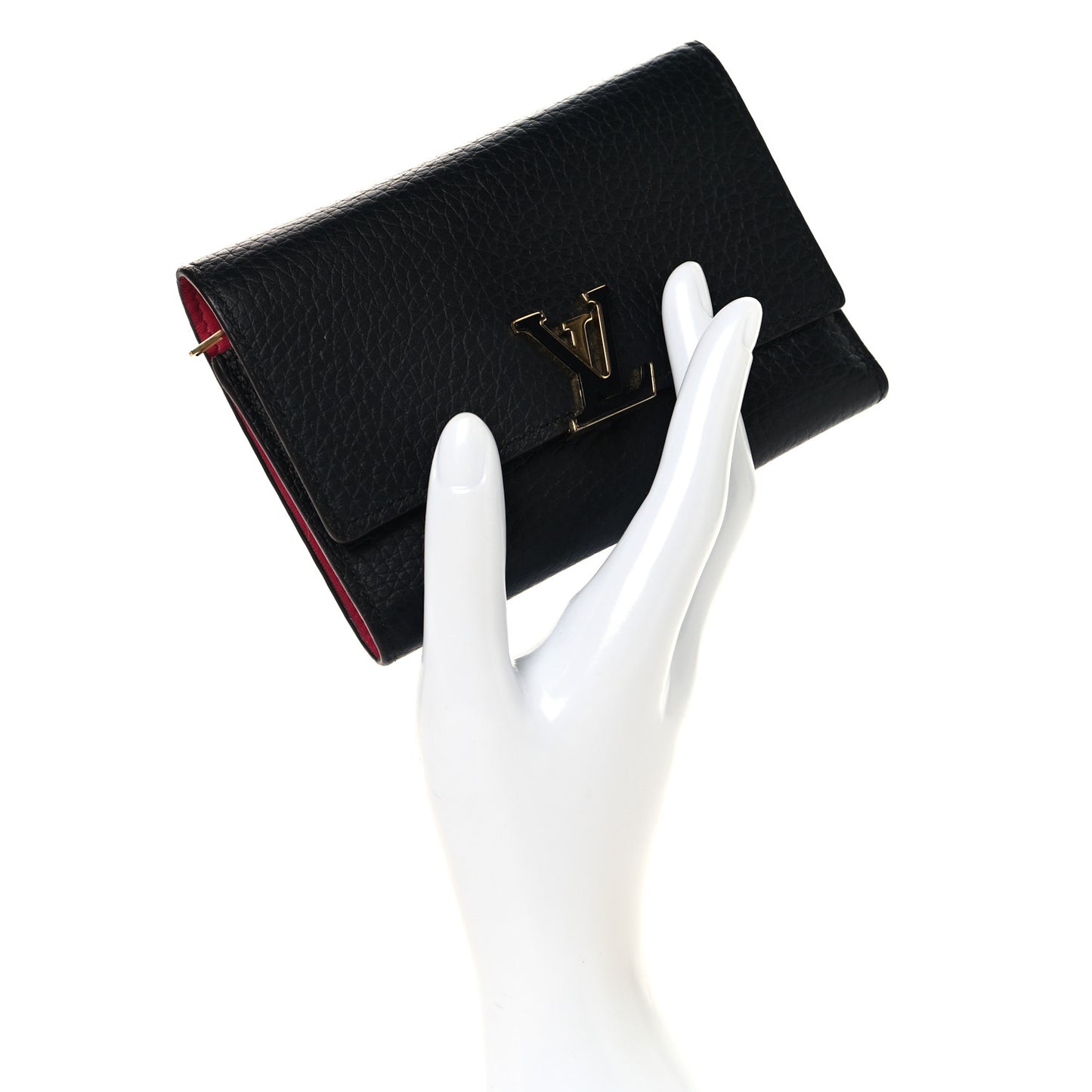 Taurillon Capucines Compact Wallet Black