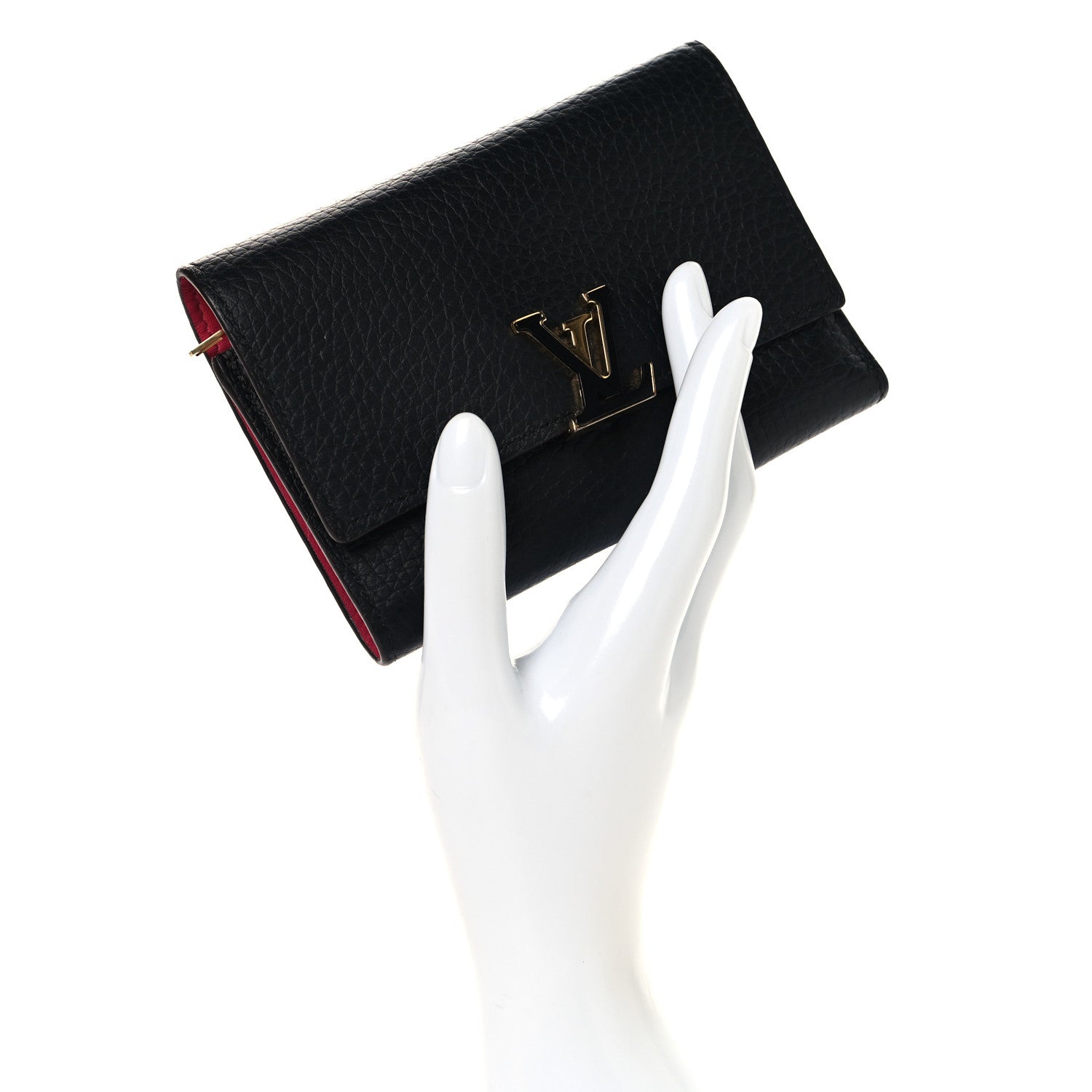 Louis Vuitton Taurillon Capucines Compact Wallet Black 2 of 8