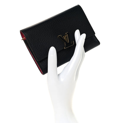 Louis Vuitton Taurillon Capucines Compact Wallet Black 2 of 8
