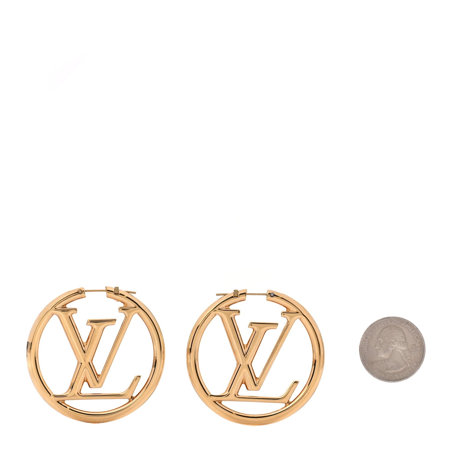 Louis Vuitton Metal Louise Hoop Earrings Gold 2 of 6