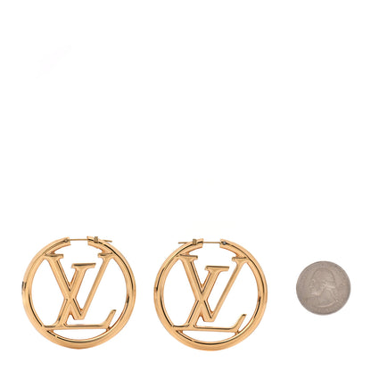 Louis Vuitton Metal Louise Hoop Earrings Gold 2 of 6