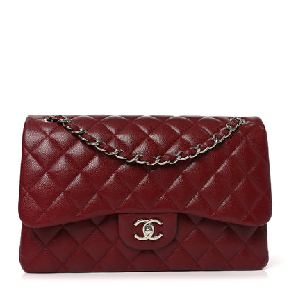 Chanel Caviar Quilted Jumbo Double Flap Burgundy 1 of 10