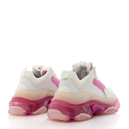 Balenciaga Fabric Mesh Clear Sole Womens Triple S Sneakers 38 White Pink 4 of 8