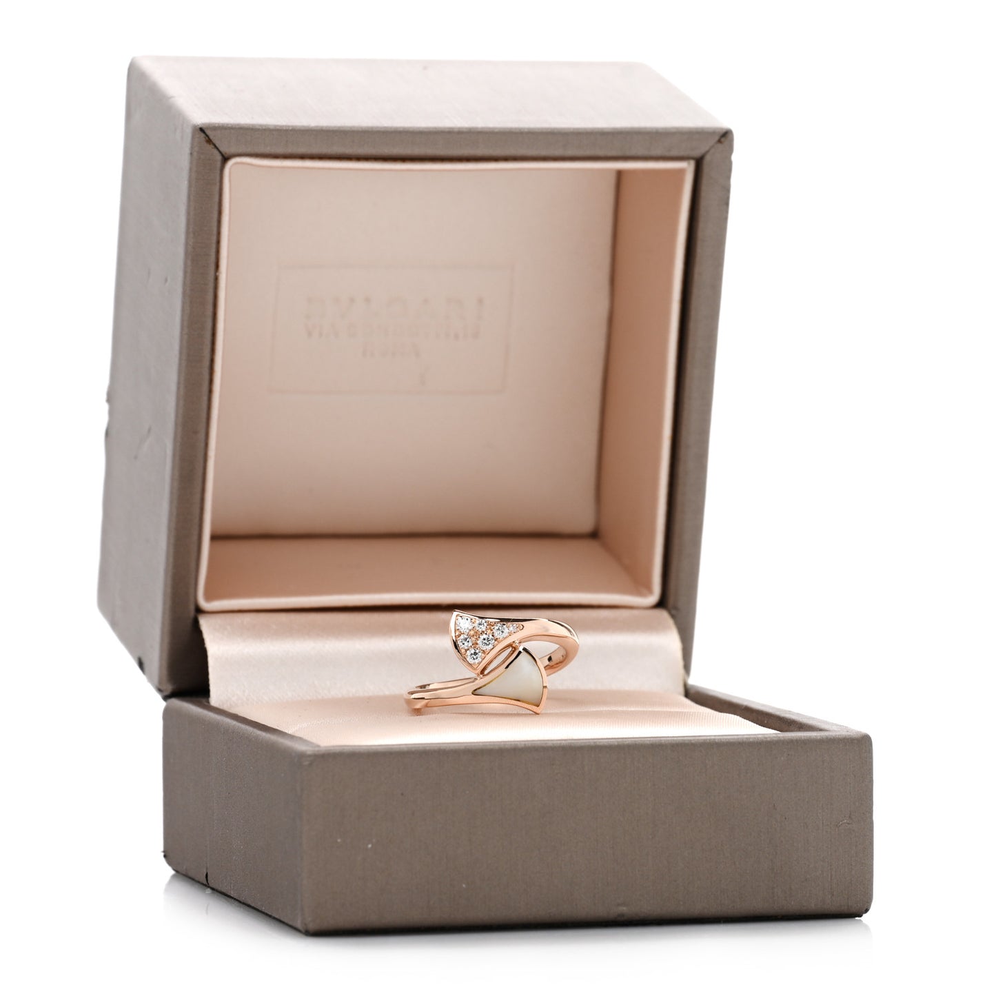 18K Rose Gold Diamond Mother of Pearl Divas' Dream Ring 49 5