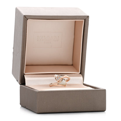 Bulgari 18K Rose Gold Diamond Mother of Pearl Divas' Dream Ring 49 5 5 of 5
