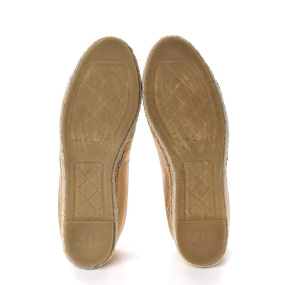 Chanel Laminated Lambskin Grosgrain CC Espadrilles 39 Gold Black 5 of 11