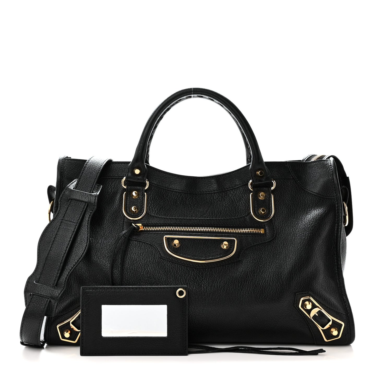 Chevre Gold Metallic Edge Hardware City Black