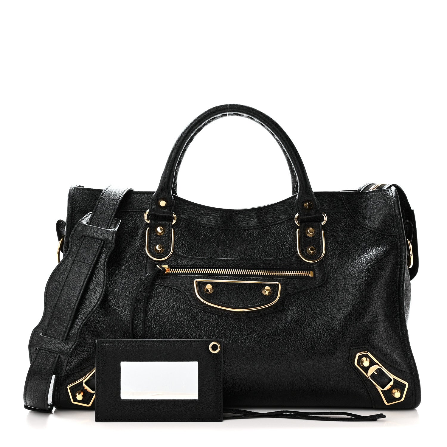 Balenciaga Chevre Gold Metallic Edge Hardware City Black 3 of 11