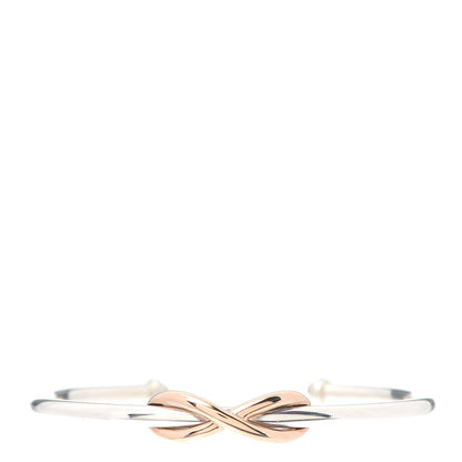 Tiffany Sterling Silver 18K Rose Gold Infinity Cuff Bracelet 1 of 4