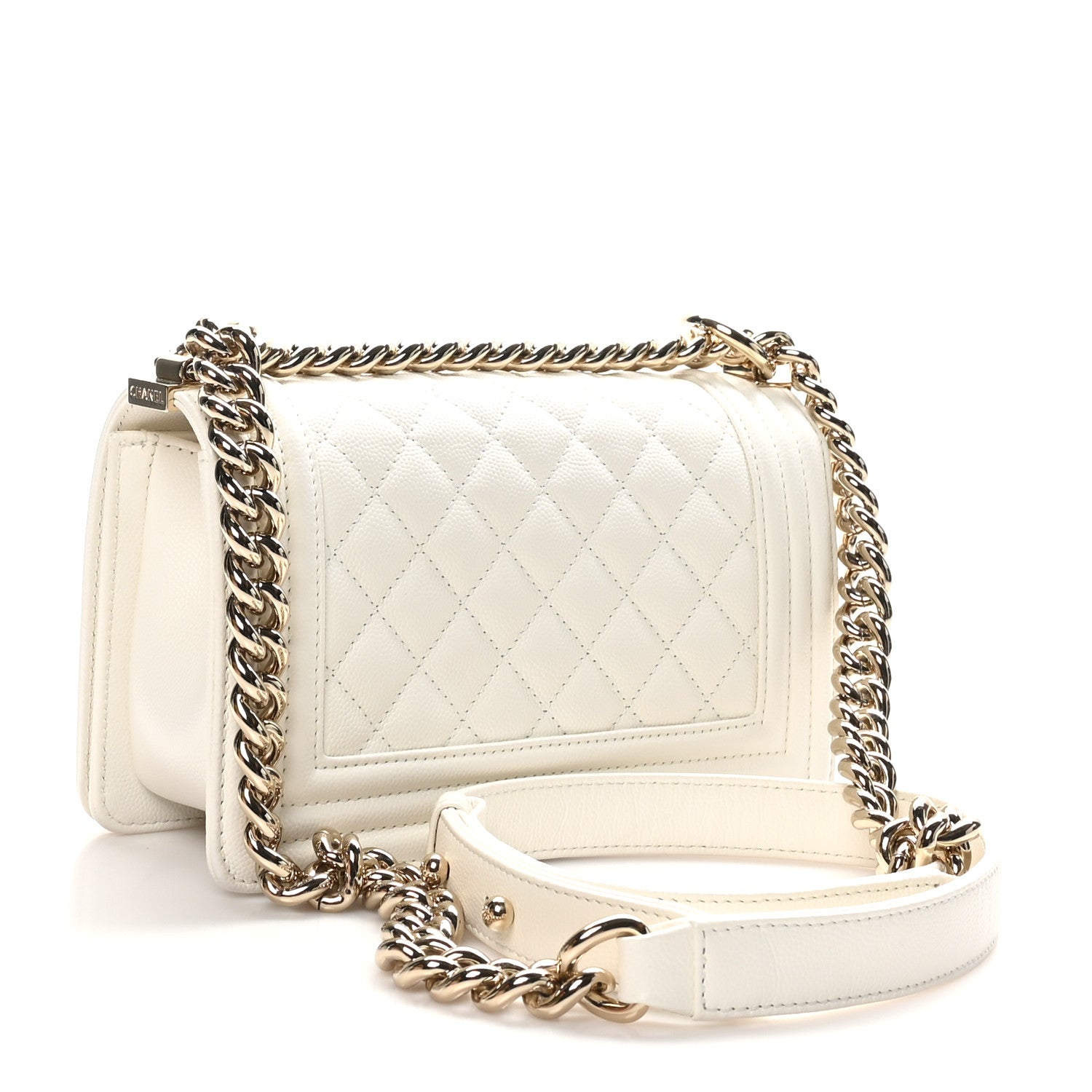 Chanel Caviar Quilted Small Boy Flap White 3 of 11