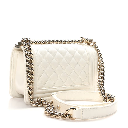 Chanel Caviar Quilted Small Boy Flap White 3 of 11