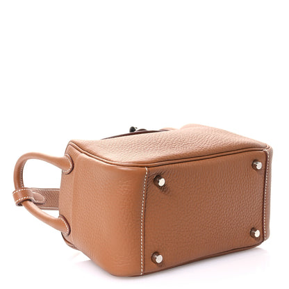 Hermes Taurillon Clemence Mini Lindy 20 Gold 4 of 10
