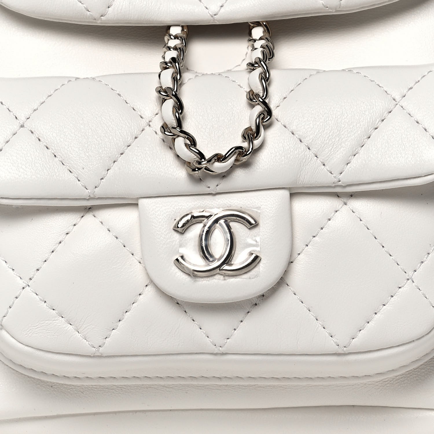 Chanel Lambskin Quilted Small Duma Drawstring Backpack White 8 of 13