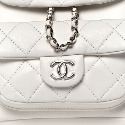 Chanel Lambskin Quilted Small Duma Drawstring Backpack White 8 of 13
