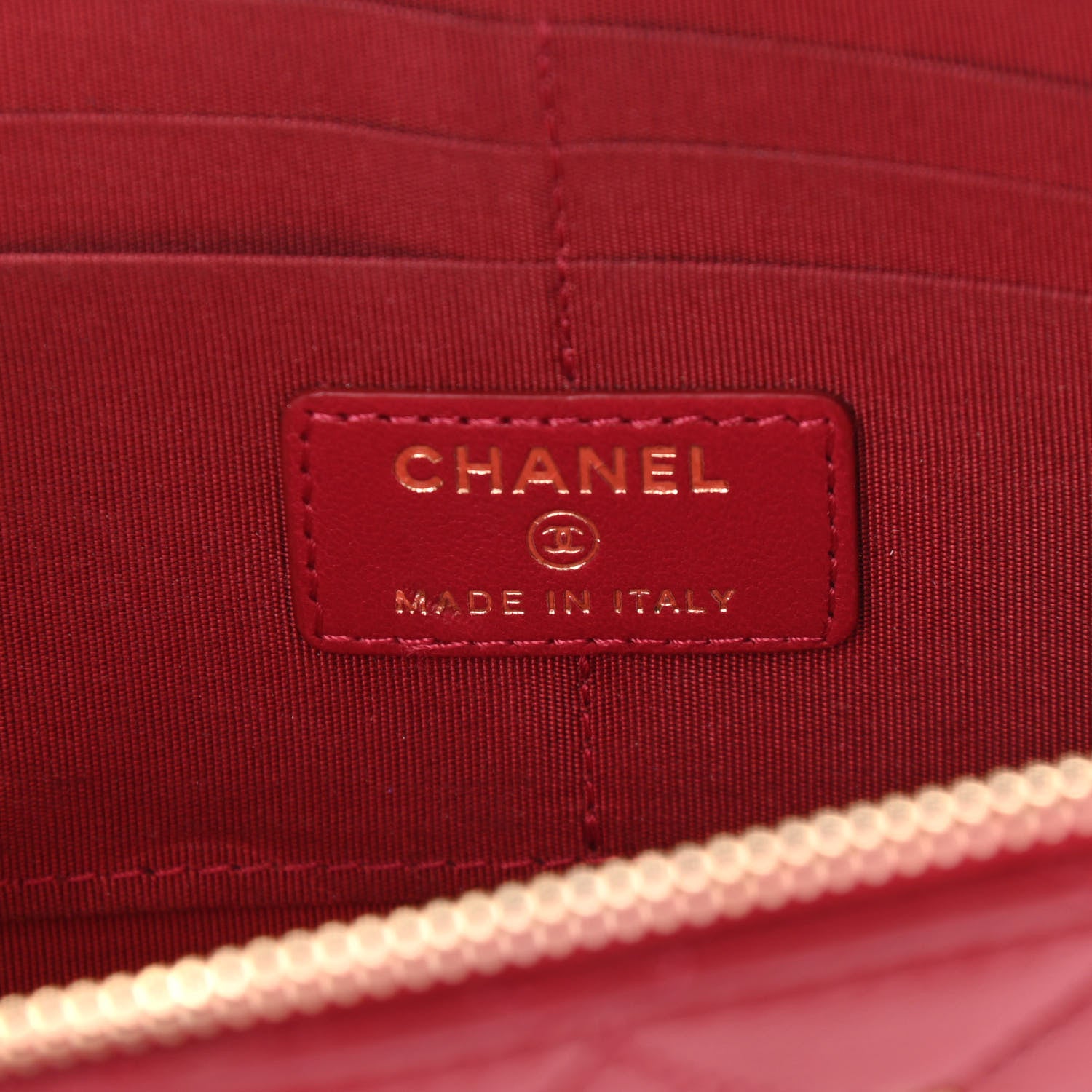 Chanel Lambskin Quilted All About Chanel Charm Wristlet Wallet Red 6 of 9