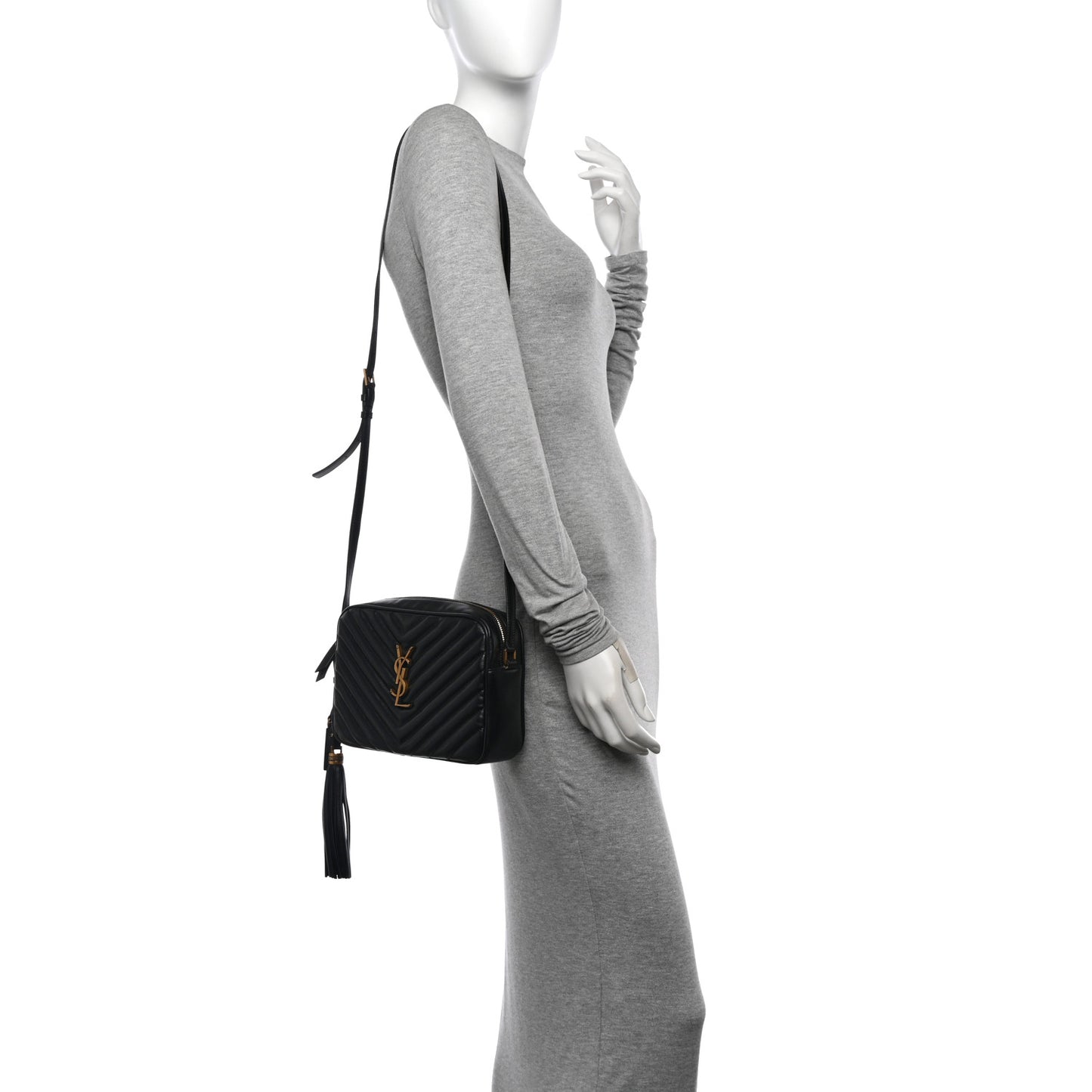 Calfskin Matelasse Monogram Lou Camera Bag Black