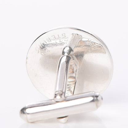 Tiffany 18K Yellow Gold Sterling Silver Circle Cufflinks 5 of 5