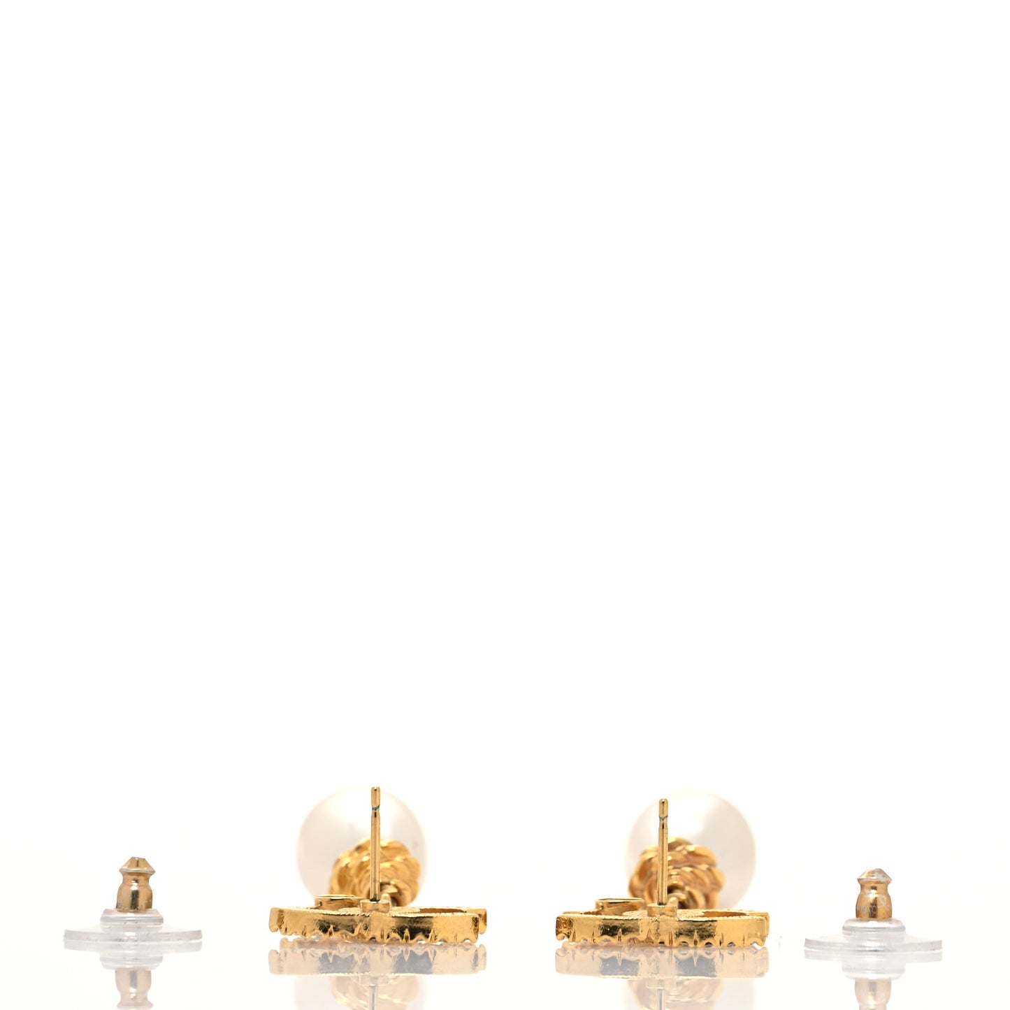 Crystal Pearl CC Braided Drop Earrings Gold