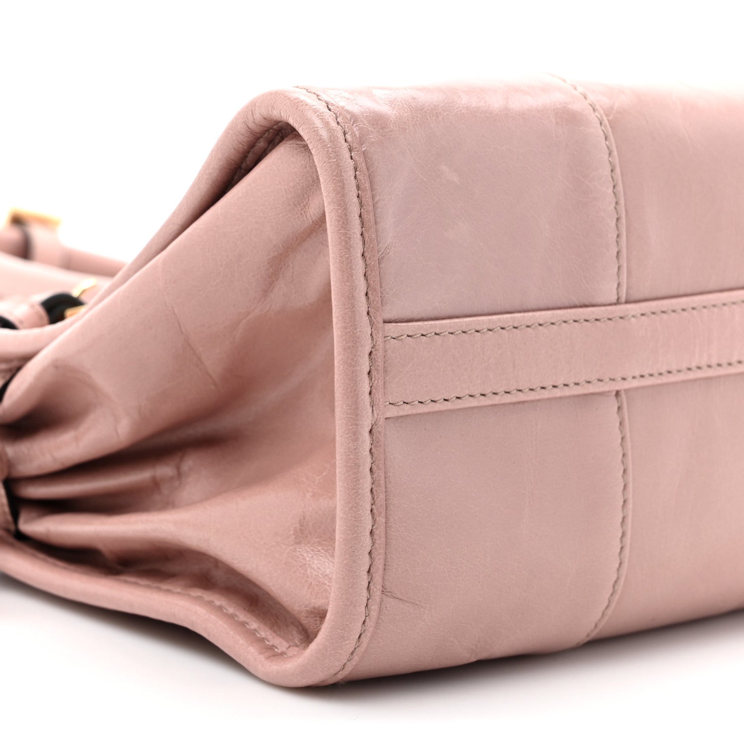 Prada Glossy Calfskin Triangle Medium Bonnie Shoulder Bag Lily Of The Valley 9 of 13