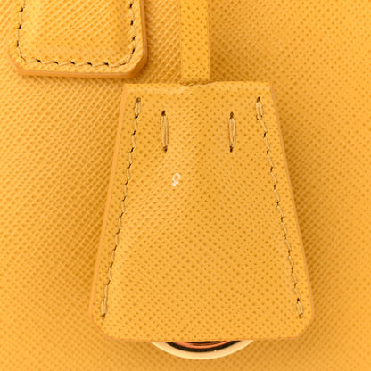 Prada Saffiano Lux Mini Promenade Tote Yellow 12 of 12
