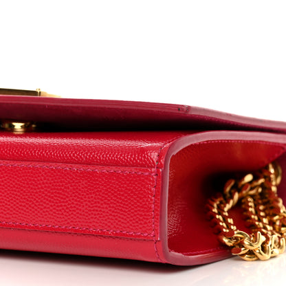 Saint Laurent Grain De Poudre Small Monogram Kate Satchel Lipstick Fuchsia 10 of 12