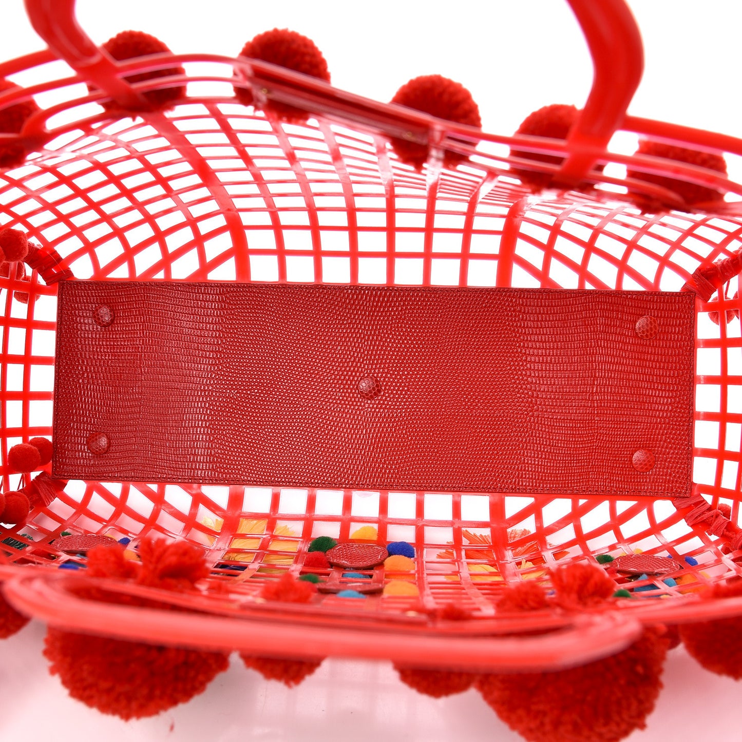 PVC Cage Market Tote Red