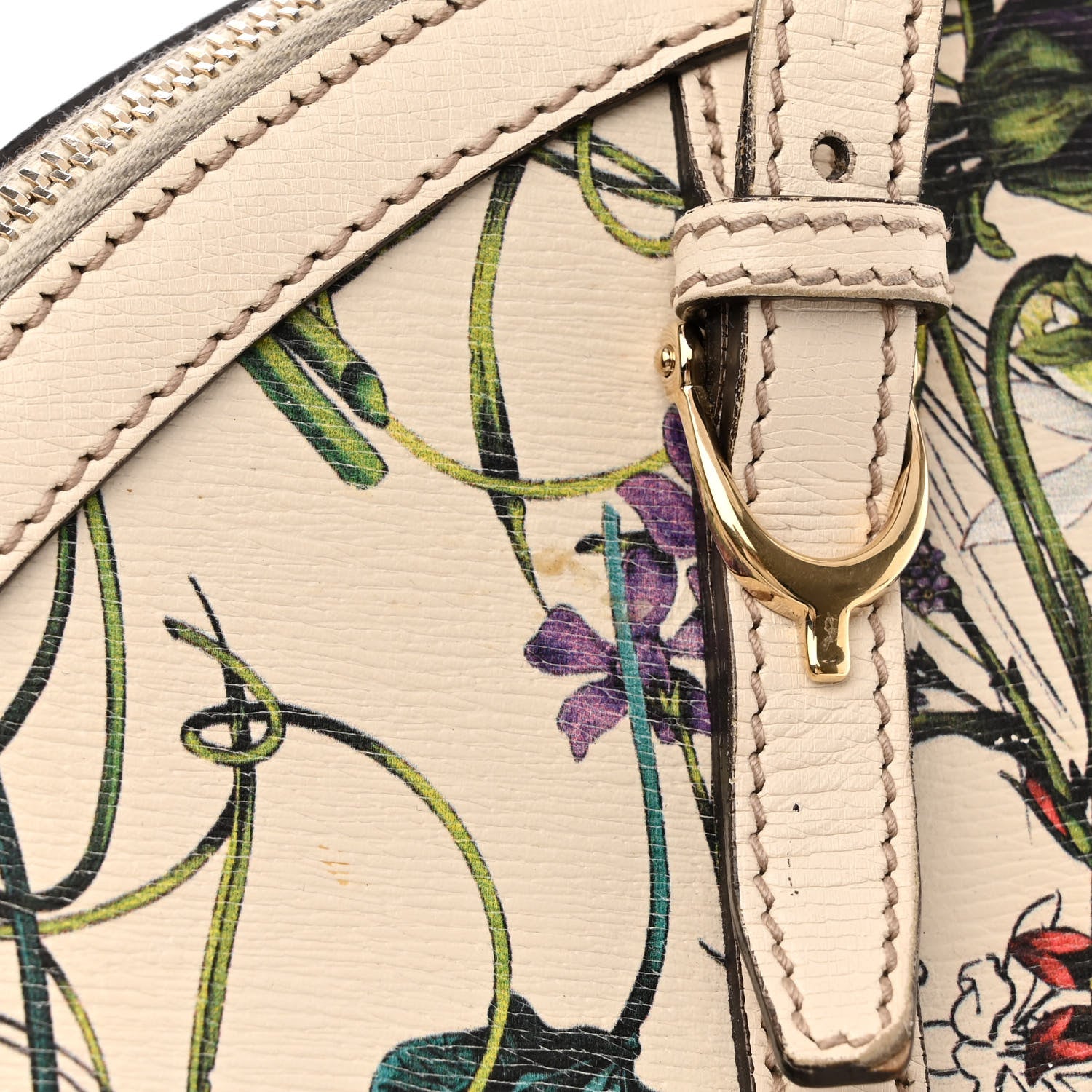 Gucci Canvas Flora Infinity Medium Nice Top Handle Dome Bag White 19 of 22