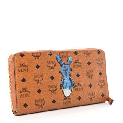 MCM Visetos Rabbit Zip Around Large Wallet Cognac 3 of 7