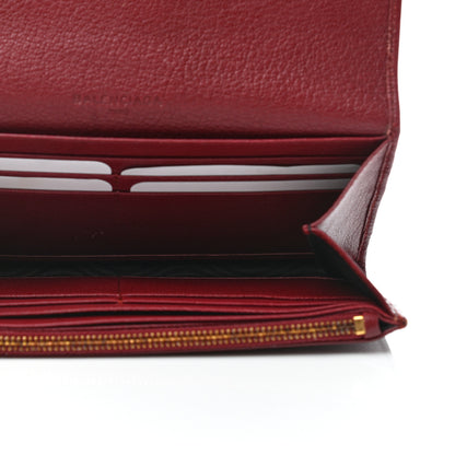 Balenciaga Chevre Gold Metallic Edge Hardware Money Wallet Bordeaux 5 of 7