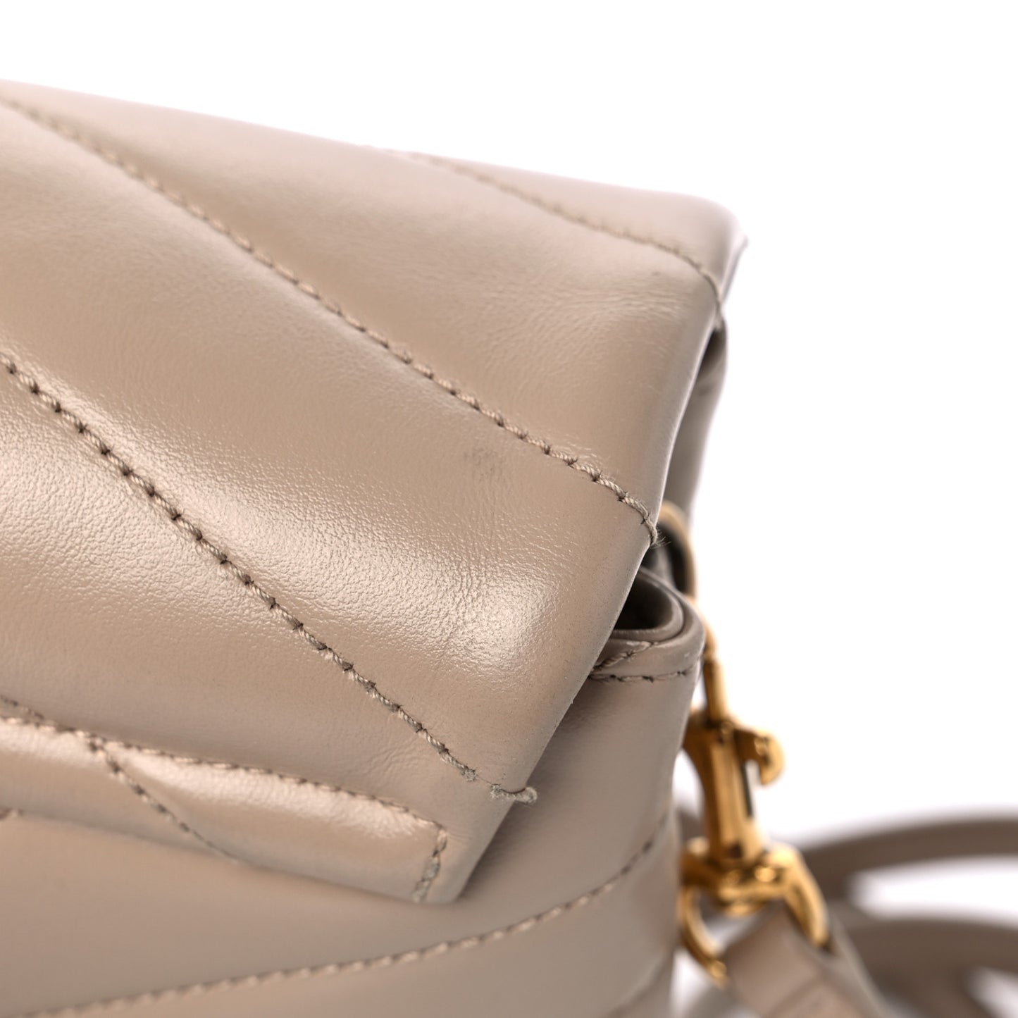 Calfskin Y Quilted Monogram Toy Loulou Crossbody Bag Dark Beige
