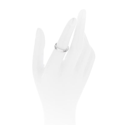 Hermes 18K White Gold Diamond Ever Herakles Wedding Band Ring 51 5.75 2 of 6