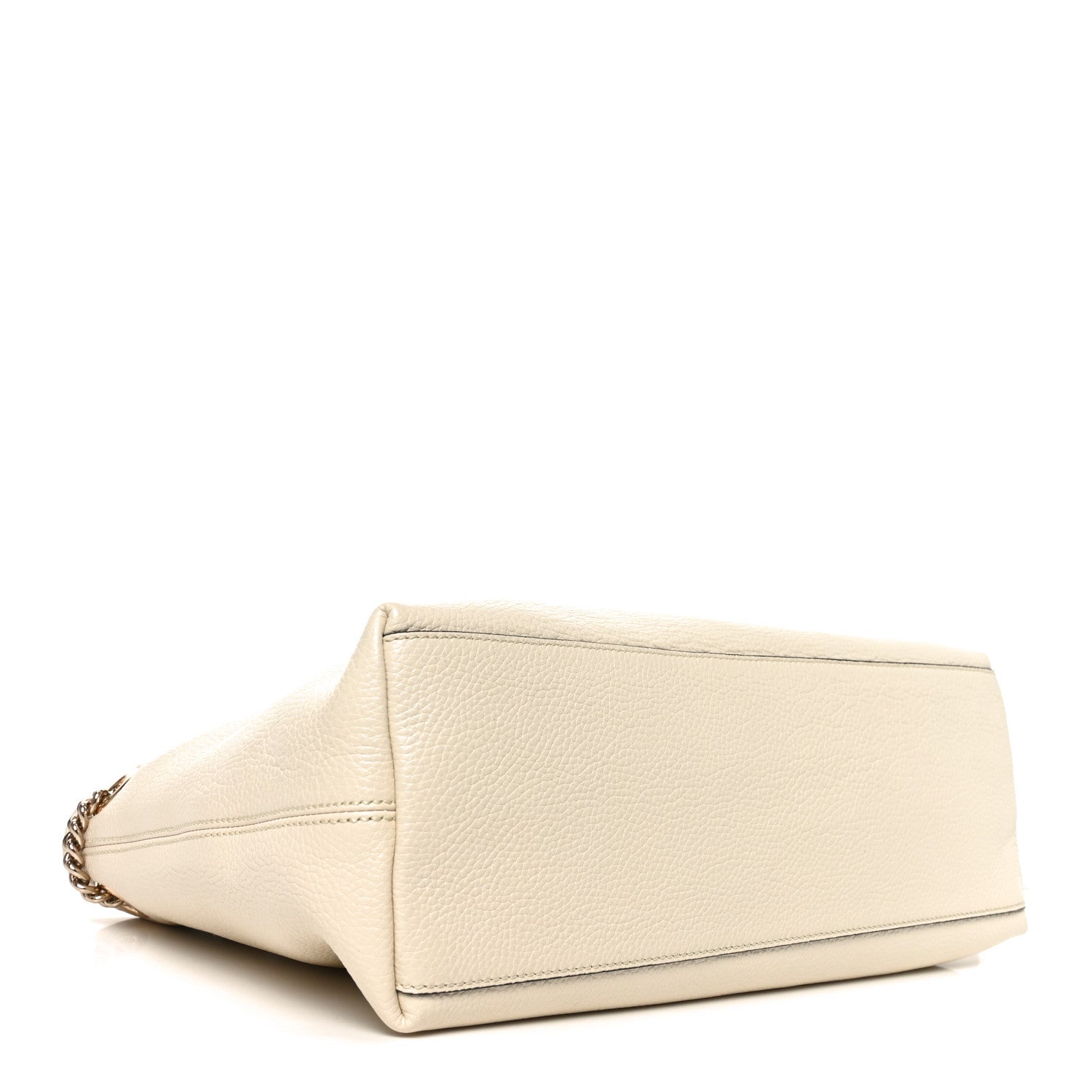 Gucci Pebbled Calfskin Medium Soho Chain Shoulder Bag Off White 4 of 10