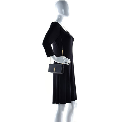 Saint Laurent Smooth Calfskin Monogram Phone Holder Crossbody Black 1 of 11