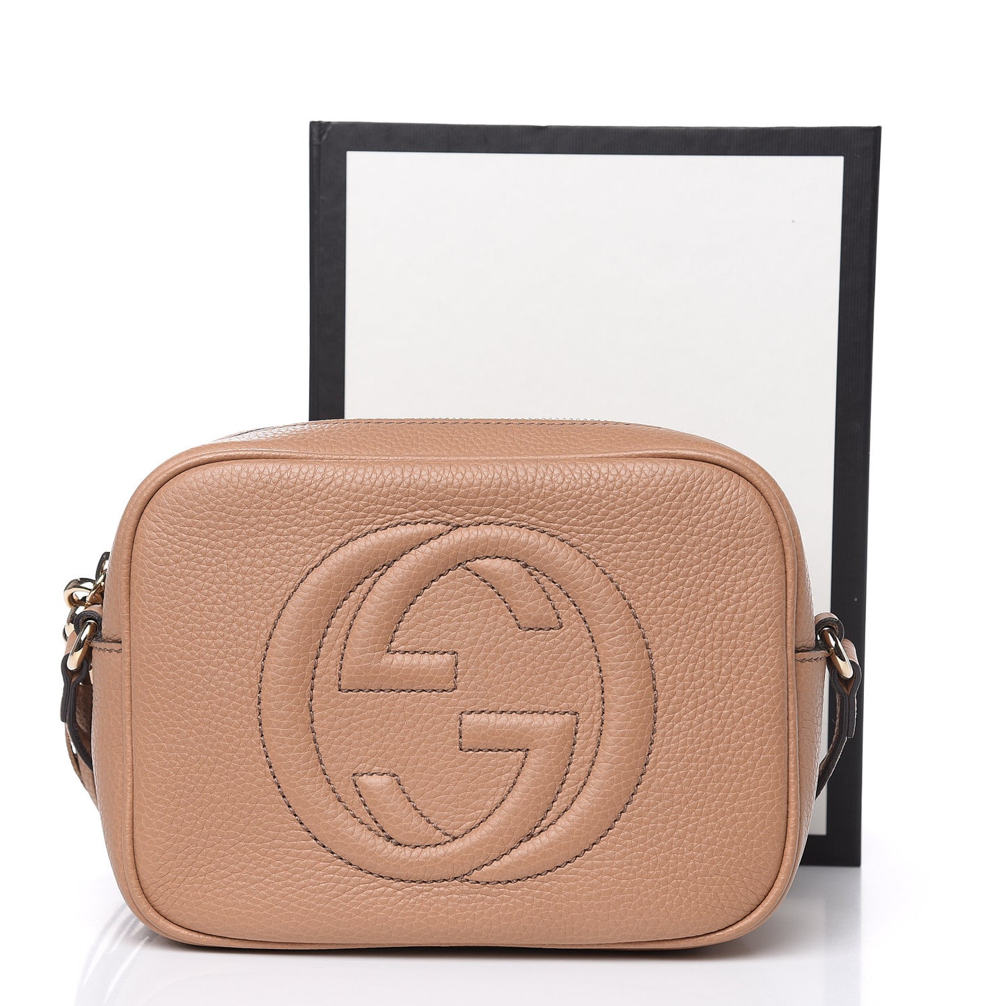 Pebbled Calfskin Small Soho Disco Bag Rose Beige