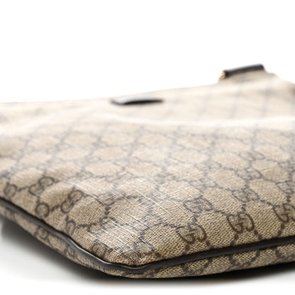 Gucci GG Supreme Monogram Medium Flat Messenger Bag Dark Brown 9 of 12