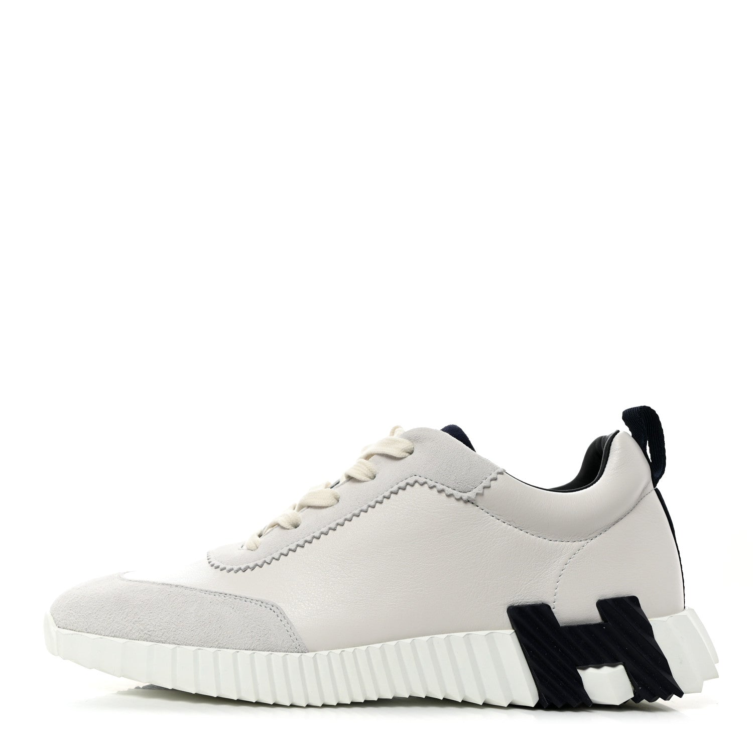 Hermes Goatskin Suede Mens Bouncing Sneakers 42 White 1 of 9