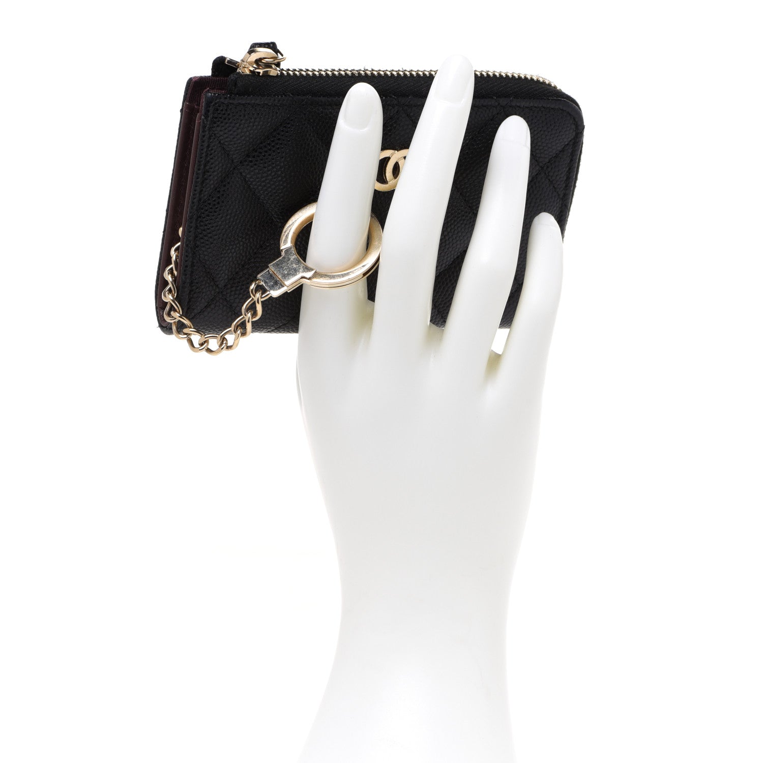 Chanel Caviar Quilted Zipped Key Holder Case Black 2 of 9