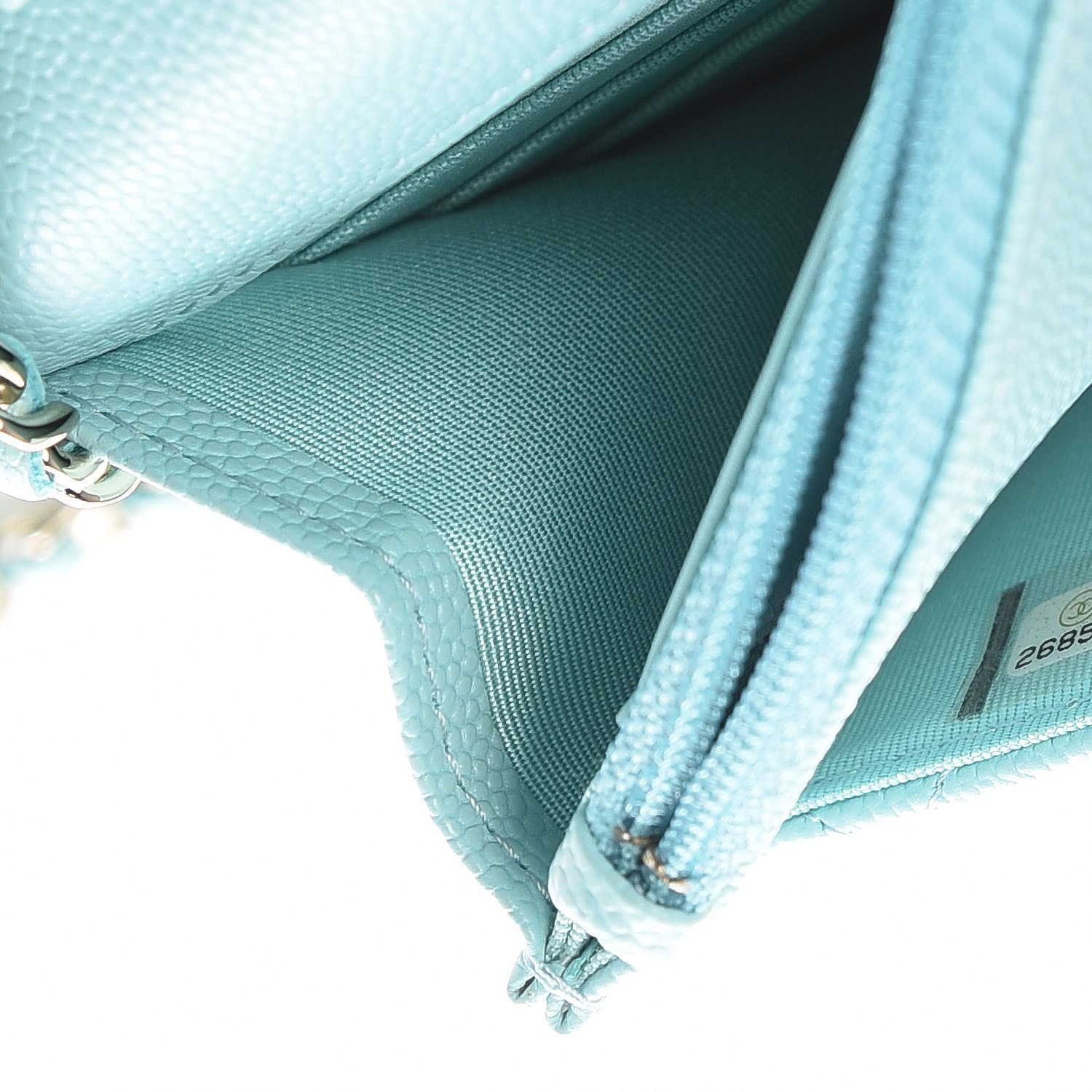 Chanel Caviar Quilted Wallet On Chain WOC Light Blue 7 of 9