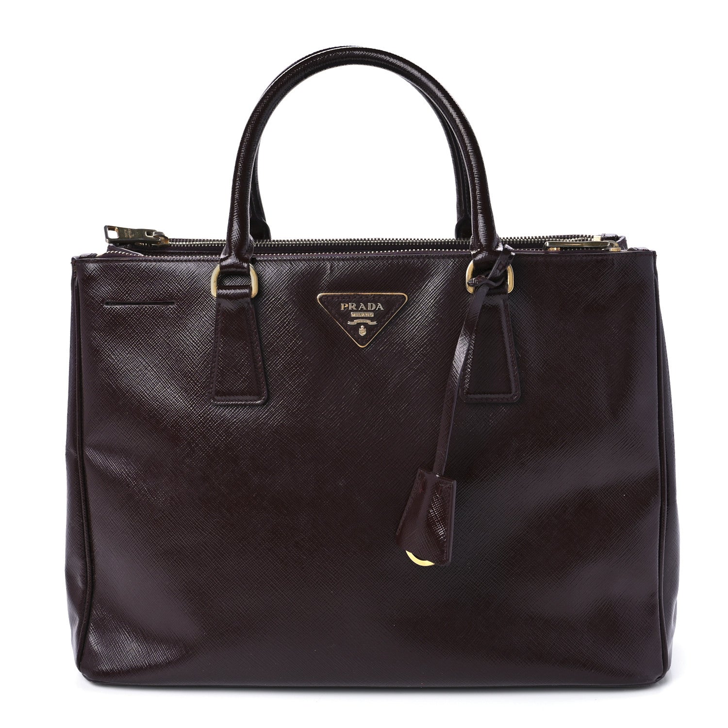 Prada Saffiano Lux Large Galleria Double Zip Tote Granato 1 of 11