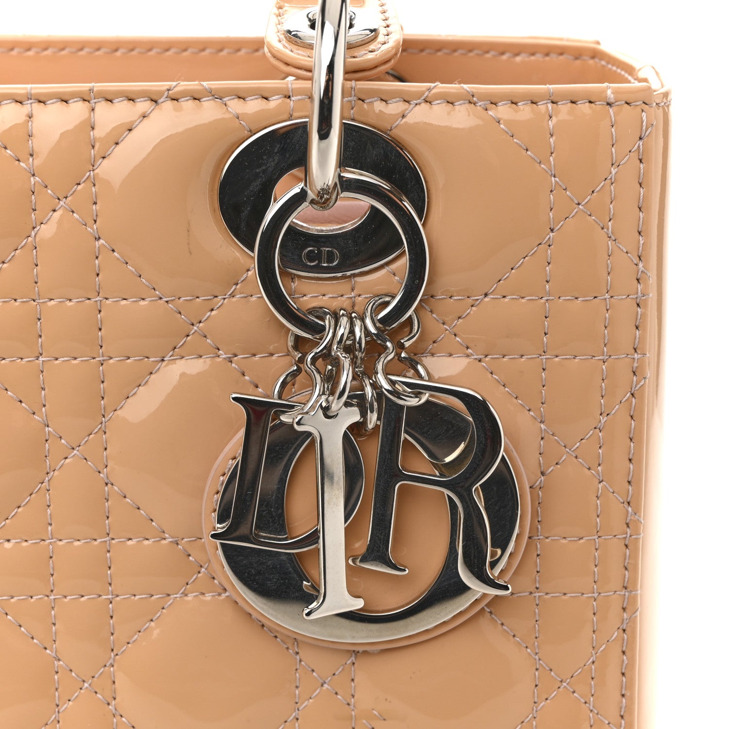 Christian Dior Patent Cannage Medium Lady Dior Beige 12 of 15