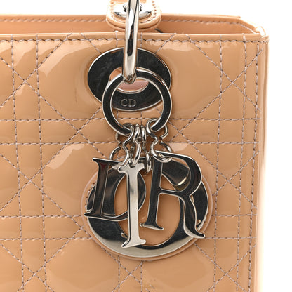 Christian Dior Patent Cannage Medium Lady Dior Beige 12 of 15
