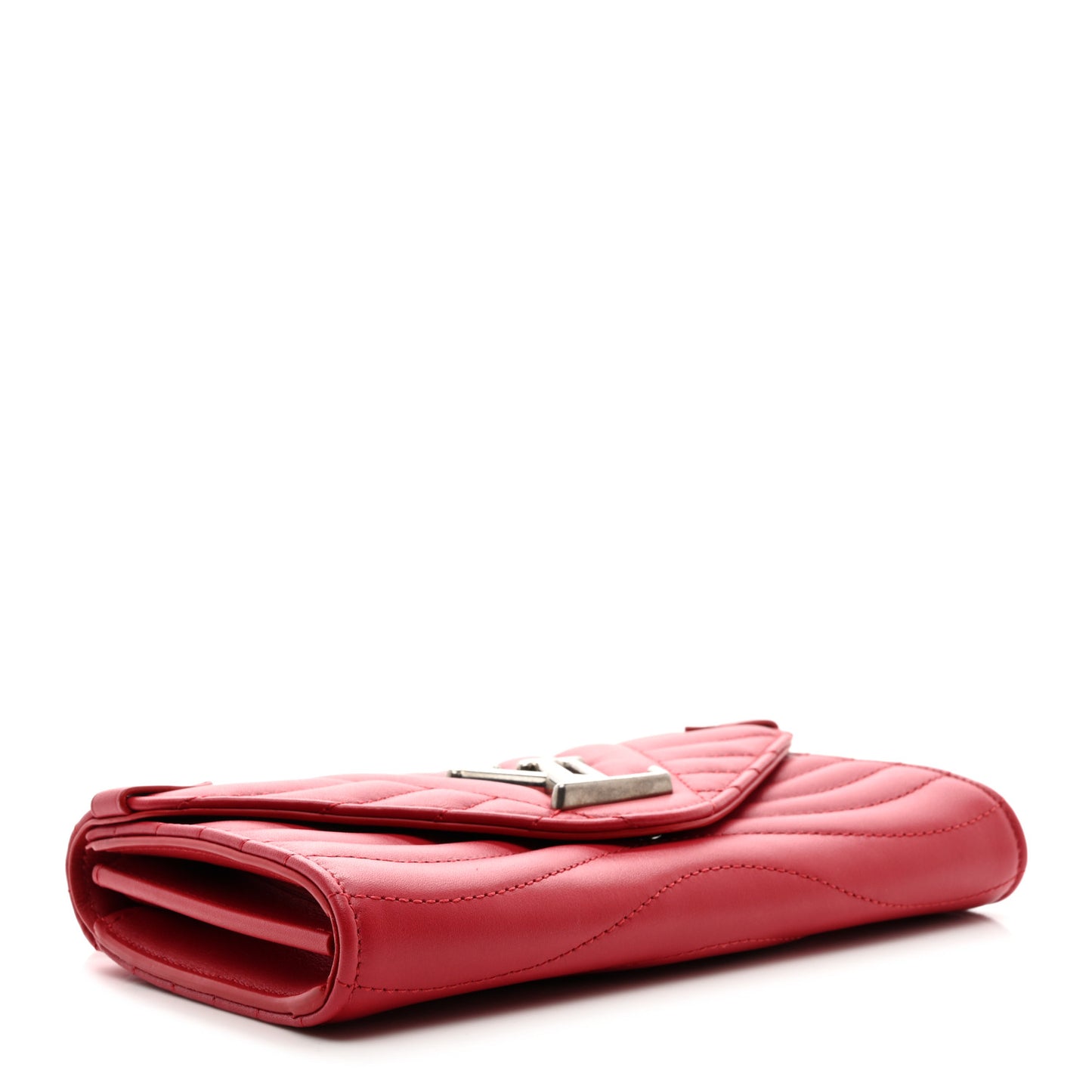 Calfskin New Wave Long Wallet Rouge