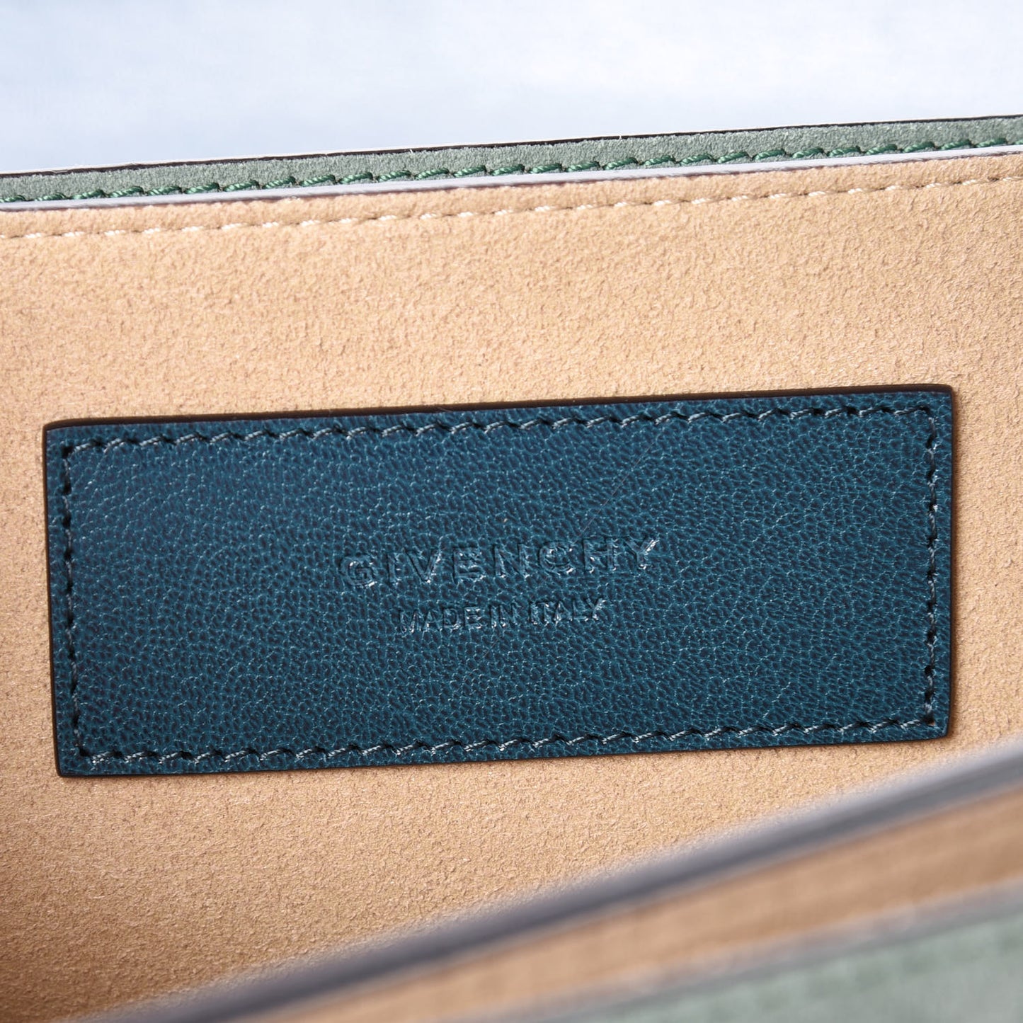Goatskin Suede Medium GV3 Flap Blue Pistachio
