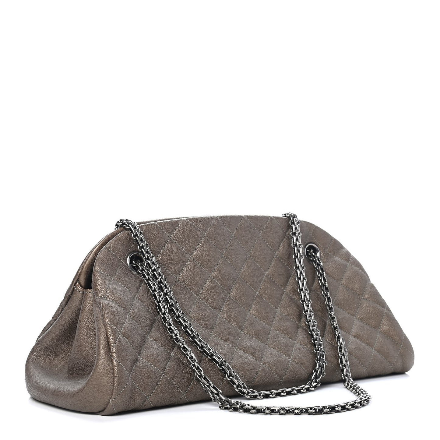 Metallic Caviar Quilted Medium Just Mademoiselle Beige
