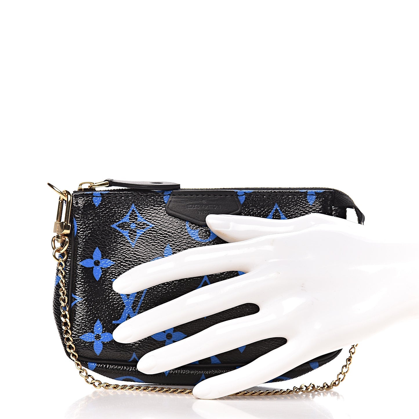 Colored Monogram Mini Pochette Accessories Blue Black