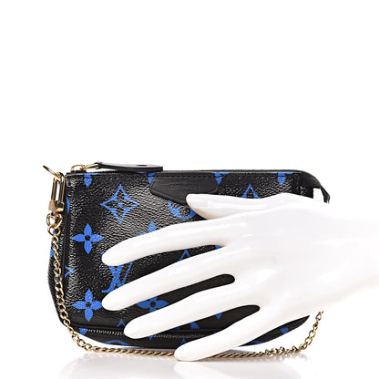 Louis Vuitton Colored Monogram Mini Pochette Accessories Blue Black 2 of 10