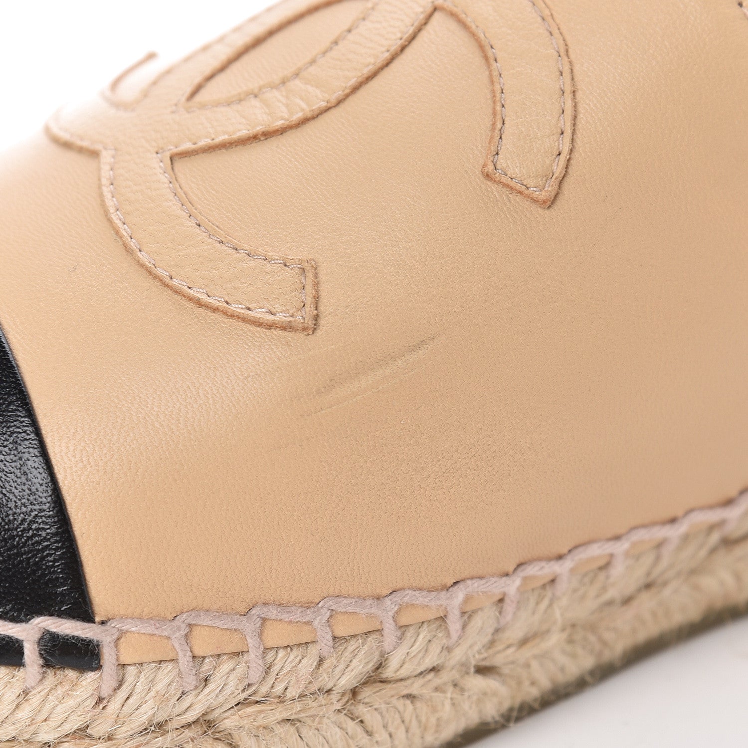 Chanel Lambskin CC Espadrilles 40 Beige Black 10 of 15