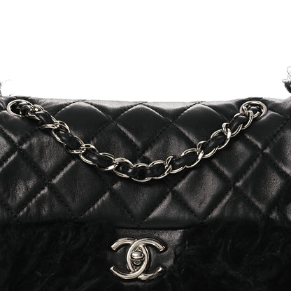 Chanel Lambskin Goat Fur Quilted Tibet Medium Flap Black 8 of 13