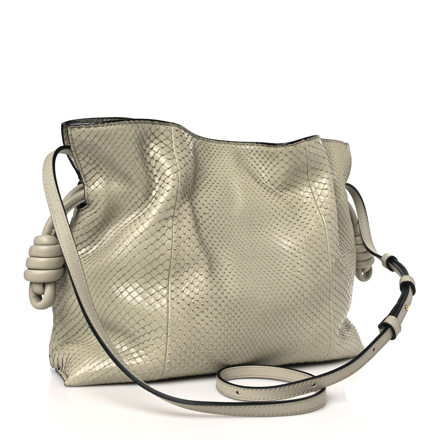 Loewe Snakeskin Flamenco Knot Bag Marble Green 3 of 8